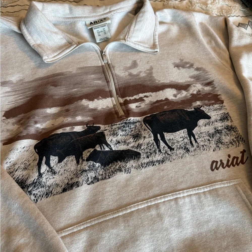 Ariat Western Quarter-Zip Pullover - Picture 4 of 5